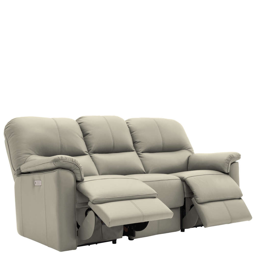 G Plan Chadwick Leather 3 Seater Double Electric Recliner Francis of